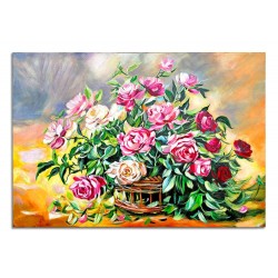  Obraz malowany Herbaciane róże 60x90cm