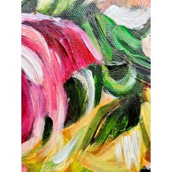  Obraz malowany Herbaciane róże 60x90cm