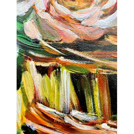  Obraz malowany Herbaciane róże 60x90cm