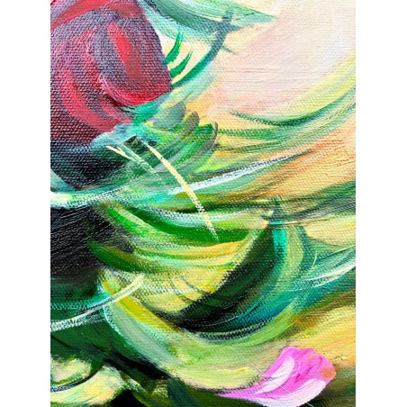  Obraz malowany Herbaciane róże 60x90cm