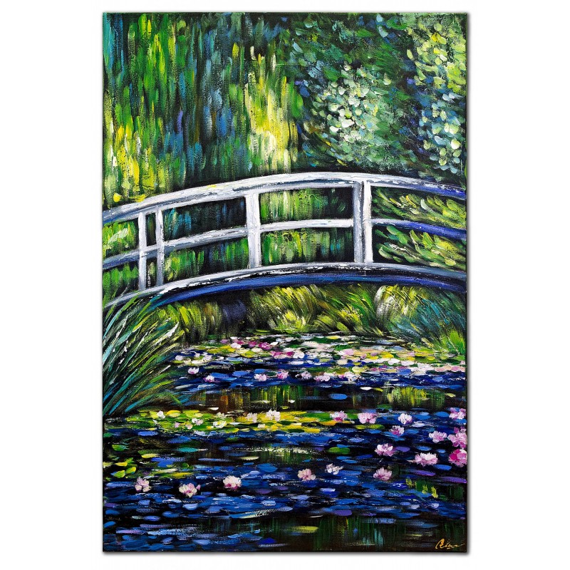  Obraz olejny ręcznie malowany Japoński mostek II kopia 60x90cm