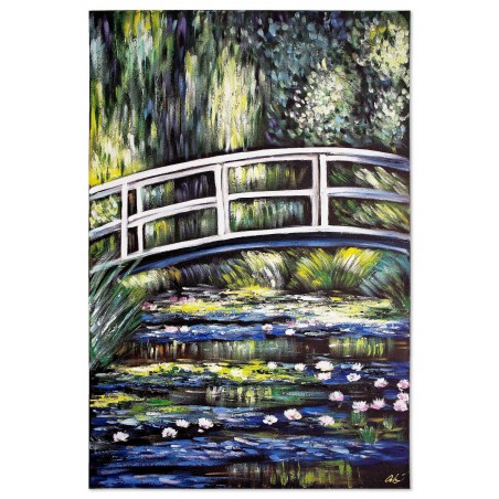 Obraz olejny ręcznie malowany Japoński mostek II 60x90cm