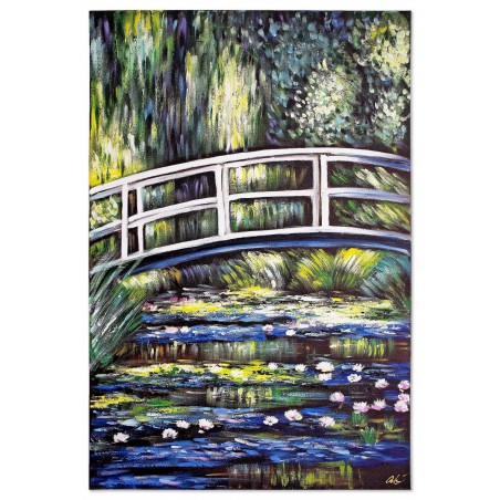 Obraz olejny ręcznie malowany Japoński mostek II 60x90cm
