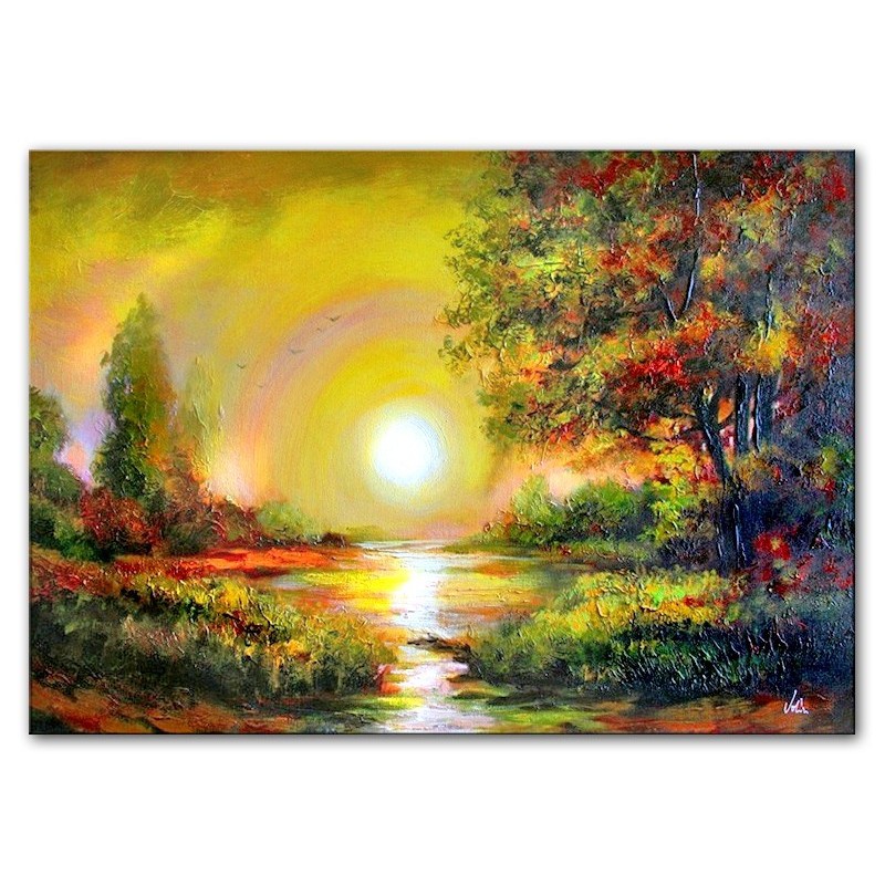  Obraz olejny ręcznie malowany Pejzaż 60x90cm