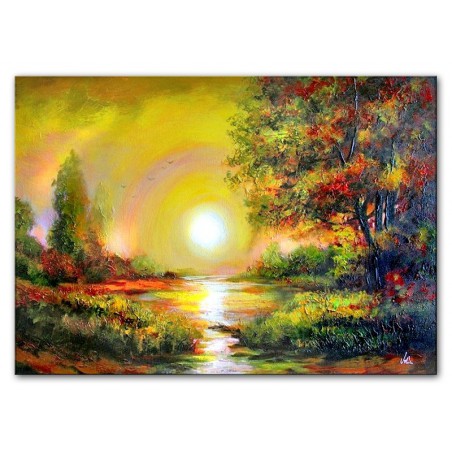 Obraz olejny ręcznie malowany Pejzaż 60x90cm