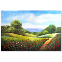  Obraz olejny ręcznie malowany 80x120cm Kwitnąca Polana