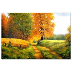 Obraz malowany Droga przez łąkę 60x90cm