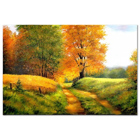 Obraz malowany Droga przez łąkę 60x90cm