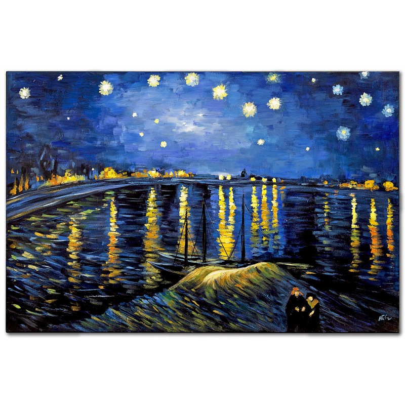 Obraz Vincenta van Gogha Gwiaździsta noc nad Rodanem kopia 120x180cm