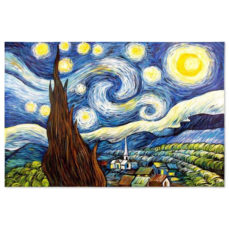 Obraz malowany Vincenta van Gogha Gwiaździsta noc 80x120cm