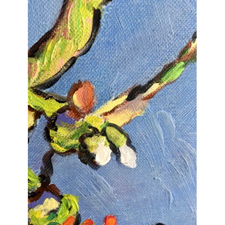  Obraz ręcznie malowany 90x90 cm Vincent van Gogh Kwitnący migdałowiec