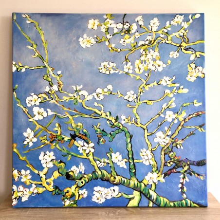  Obraz ręcznie malowany 90x90 cm Vincent van Gogh Kwitnący migdałowiec