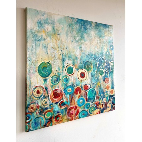  Obraz olejny ręcznie malowany 90x90 cm Marsjańskie Dmuchawce
