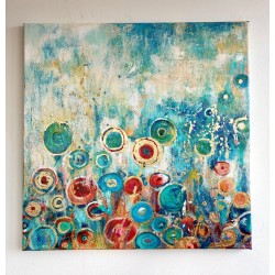  Obraz olejny ręcznie malowany 60x60 cm Marsjańskie Dmuchawce