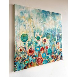  Obraz olejny ręcznie malowany 60x60 cm Marsjańskie Dmuchawce