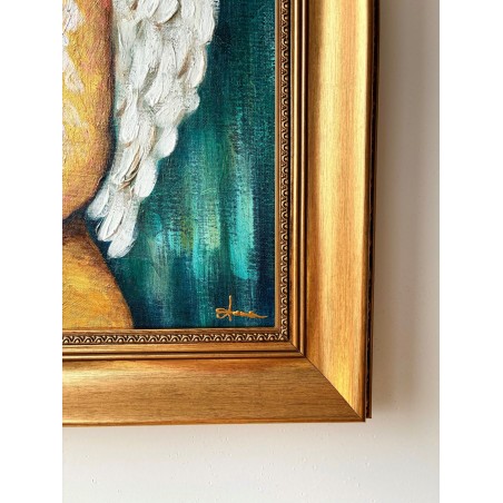  Obraz ręcznie malowany 62x62 cm Anioł Stróż Domu w ramie D9160zwi