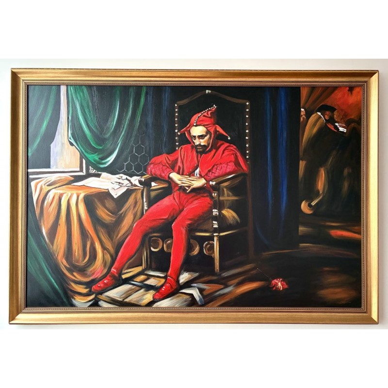  Obraz ręcznie malowany na płótnie 92x132cm Jan Matejko Stańczyk w ramie D9160zwi