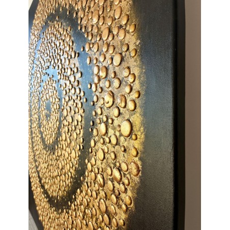  Obraz ręcznie malowany 90x90cm Złoty wir