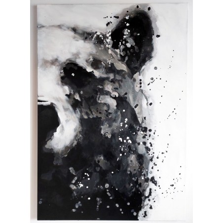  Obraz ręcznie malowany 50x70cm Miś Niedźwiedź na białym tle
