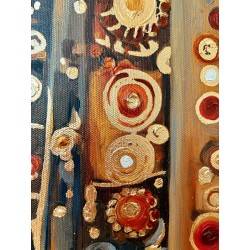  Obraz ręcznie malowany z elementami płatków złota 50x90 cm Modlitwa