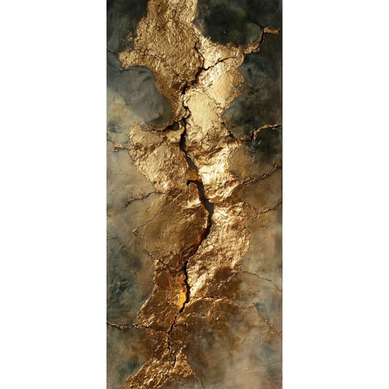  Obraz ręcznie malowany z elementami płatków złota 50x100 cm Rozbicie