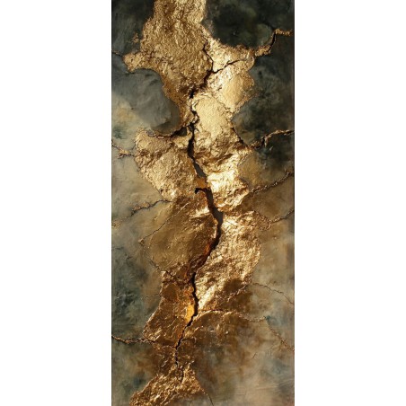  Obraz ręcznie malowany z elementami płatków złota 50x100 cm Rozbicie