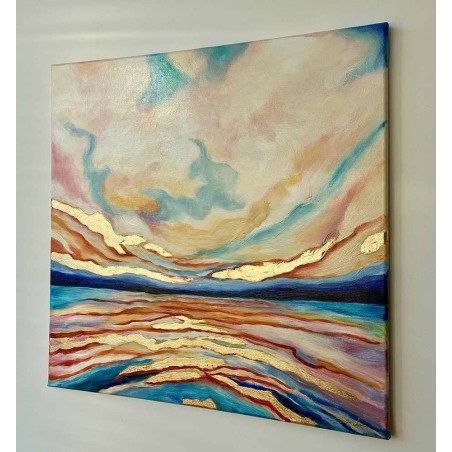  Obraz olejny ręcznie malowany 60x60 Abstrakcja