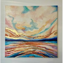  Obraz olejny ręcznie malowany 60x60 Abstrakcja