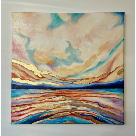  Obraz olejny ręcznie malowany 60x60 Abstrakcja