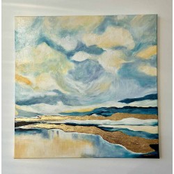 Obraz olejny ręcznie malowany 60x60 Abstrakcja