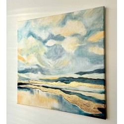  Obraz olejny ręcznie malowany 60x60 Abstrakcja