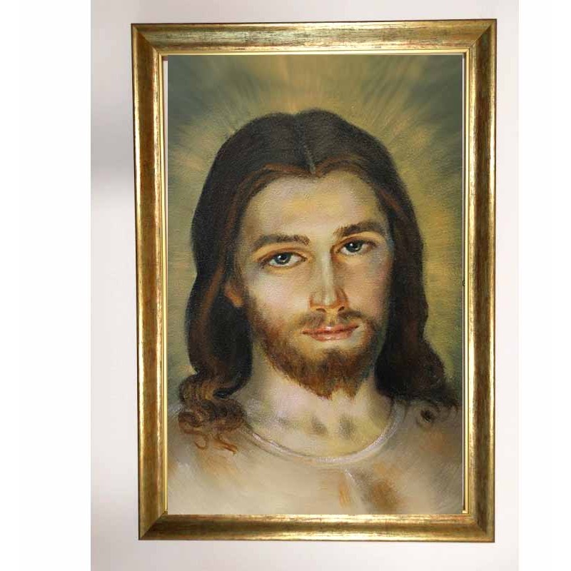  Obraz ręcznie malowany Jezus Chrystus w ramie D7059lib