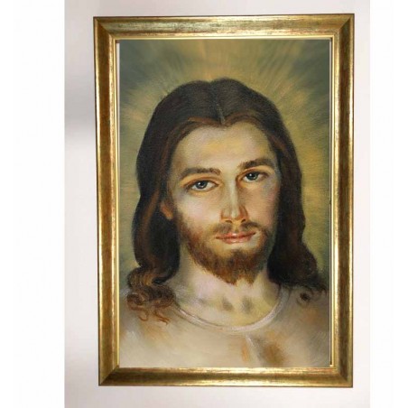  Obraz ręcznie malowany Jezus Chrystus w ramie D7059lib