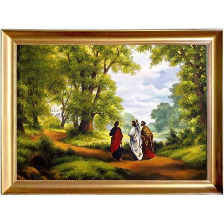  Obraz ręcznie malowany Robert Zund Droga do Emaus 60x90 cm w ramie D9160zwi