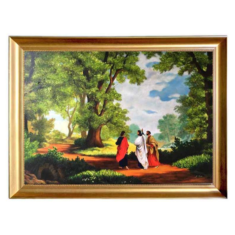  Obraz ręcznie malowany Robert Zund Droga do Emaus 60x90 cm w ramie D9160zwi