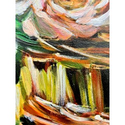  Obraz malowany Herbaciane róże 60x90cm w ramie D3254gor