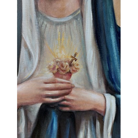  Obraz ręcznie malowany 40x60 cm Emanuel Dítě Niepokalane serce w ramie D9160zwi