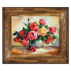  Obraz olejny ręcznie malowany Kwiaty 61x71cm