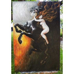  Obraz ręcznie malowany 60x90cm Władysław Podkowiński Szał uniesień
