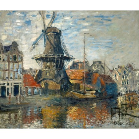  Obraz na płótnie 50x40cm Claude Monet Wiatrak nad kanałem w Amsterdamie
