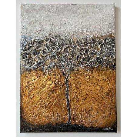  Obraz ręcznie malowany 30x40 cm Złote drzewo