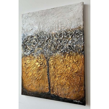  Obraz ręcznie malowany 30x40 cm Złote drzewo