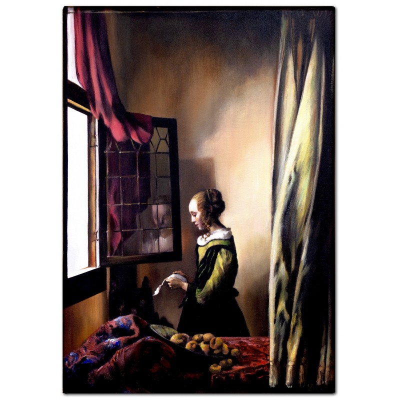  Obraz ręcznie malowany Jan Vermeer Dziewczyna czytająca list 110x150cm