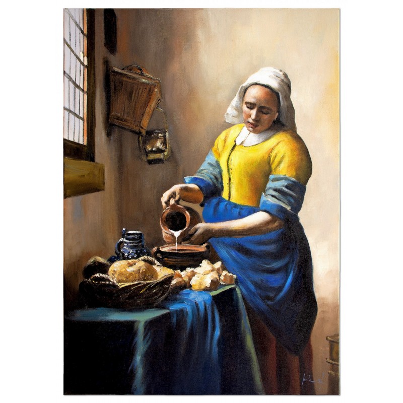 Obraz ręcznie malowany Jan Vermeer Mleczarka 110x150cm