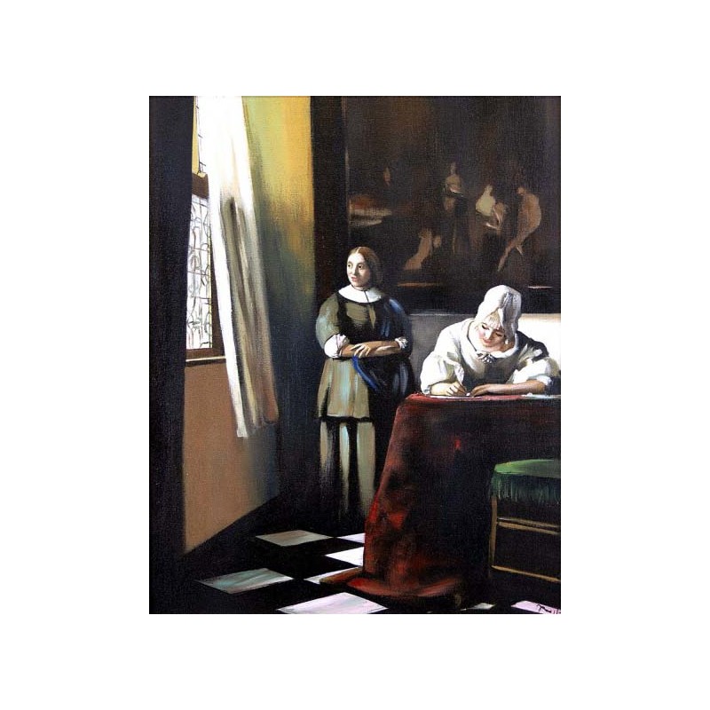  Obraz ręcznie malowany Jan Vermeer Pisząca list 40x50cm