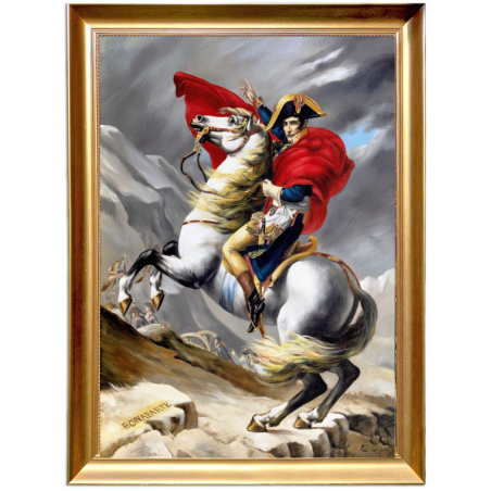  Obraz malowany Jacques-Louis David Napoleon przekraczający Alpy 60x90cm w ramie D9160zwi