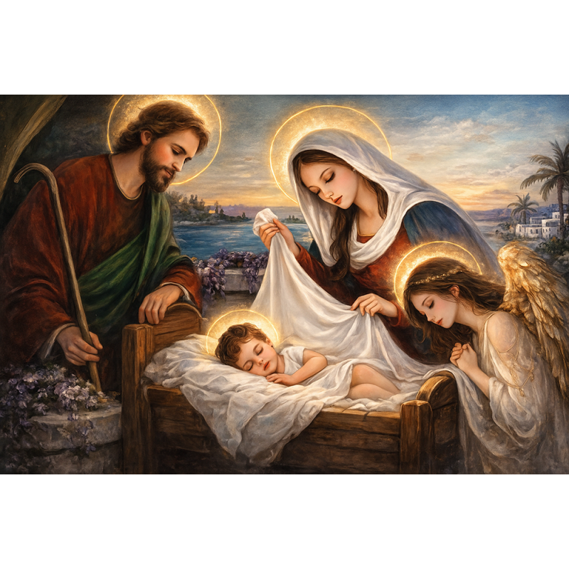  Obraz Świętej Rodziny na ślub 60x90 cm ręcznie malowany