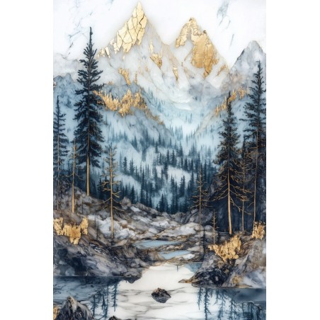  Obraz na płótnie 60x90 cm Złote góry