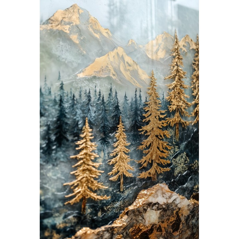  Obraz na płótnie 60x90 cm Złote góry