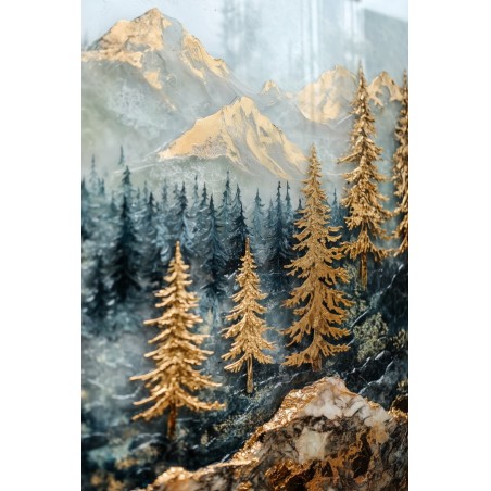  Obraz na płótnie 60x90 cm Złote góry